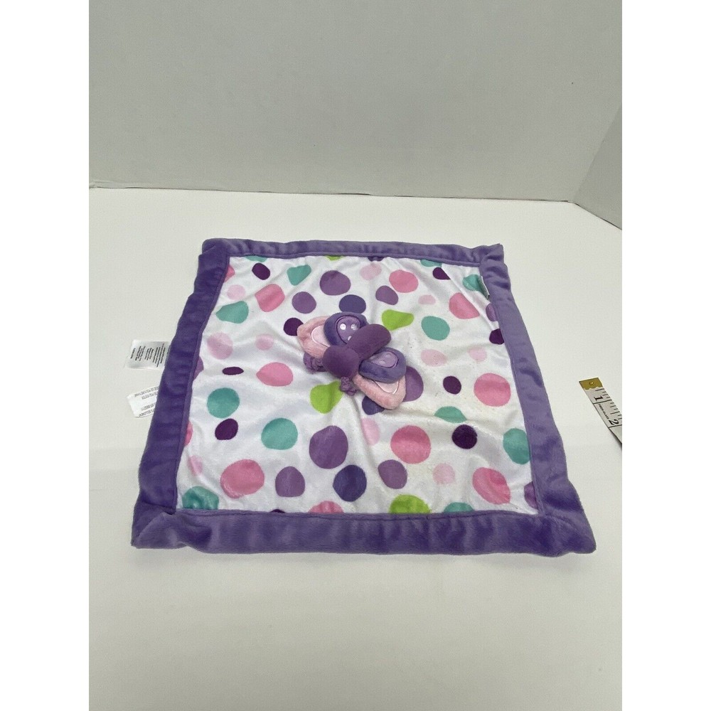 Carters Lovey with Butterfly Polka Dots Security Blanket Pink Purple Green Teal